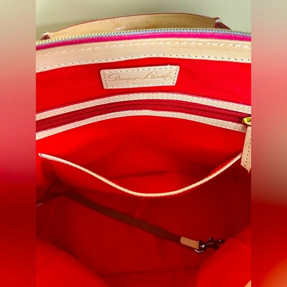 Dooney & Bourke Kendall Pink and Red Polka Dot Satchel - Picture 8 of 14